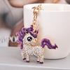 Venta Caliente Transfronteriza Nuevo Colgante de Unicornio de Aleación Llavero de Pony con Goteo de Aceite y Diamantes Colgante para Bolso Colgante Caliente