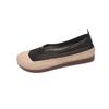 Sapatos de Pescador para Mulheres 2025 Verão Novo Casual Linho Renda Costura Flats para Mulheres Boca Média Slip-On Touca Sapatos Femininos