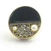Botón de Flor de Metal con Pedrería Color Oro Rosa Incrustado de Diamantes Estilo Chanel Pequeño Botón de Perla para Ropa de Punto