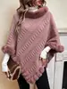 Otoño e invierno transfronterizo europeo y americano nuevo estilo cuello de imitación de piel de conejo chal capa talla grande mujer suéter de punto pullover abrigo top