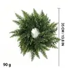 Nuevo corona de Navidad planta artificial simulación árbol de cedro pino decoración colgante para ventana puerta arreglo de adorno colgante de corona de Navidad