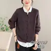 Cardigan tejido súper popular para primavera y otoño para mujer, nuevo modelo 2026, abrigo suéter de algodón de manga larga con cuello redondo para mujer, top holgado