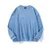 Suéter de twill de cuello redondo nuevo de primavera para parejas 250g para hombre hombro color liso jersey manga larga ropa interior