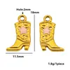 Acero Inoxidable Esmalte Colorido Botas de Vaquero Occidentales Accesorios DIY Estilo Vaquero Collar Llavero Colgante