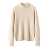 Suéter de Cachemira Exquisito con Puño de Borlas para Mujer Cuello Semi Alto Color Sólido Tejido Versátil y Elegante como Capa Base Tejido de Lana