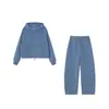 Conjunto Feminino Casual Esportivo 2026 Outono/Inverno Novo Blusão Soltinho com Capuz Saco de Suor Calça de Perna Larga Conjunto de Duas Peças