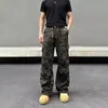 Pantalones de trabajo de alta calle retro americano para hombre, pantalones casuales rectos de pierna ancha, nueva tendencia de moda 2025 ins pantalones largos