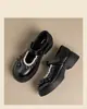 Novo estilo de sapatos Mary Jane femininos para aumentar a altura, com laço, plataforma, sola grossa, cadarço e velcro, estilo outono retrô