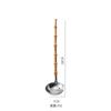 Acero Inoxidable 304 Mango de Bambú Profundizado Cuchara para Olla Caliente Colador de Bambú Colador de Malla Cuchara para Servir Cocina Japonesa Comercial Espátula Plana