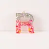Novo Glitter Prata em Pó de Cebola Epóxi Acessórios de Resina 26 Letras Inglesas Chaveiro Pingente Acessórios DIY Atacado