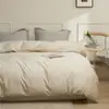 Conjunto de cama de quatro peças em algodão de fibra longa de Xinjiang Classe A com 100 contagens, lençol de cama premium 100% algodão, capa de edredom, lençol com elástico, peça única no atacado