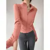Nova Jaqueta Esportiva Secagem Rápida Roupas Fitness Roupa de Yoga Feminina Esportes Corrida Manga Longa Pilates Treinamento Top