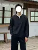 Suéter de punto Henley de dos piezas para hombre, colección de primavera y otoño, peso pesado, top versátil de manga larga, prenda base de moda de corte holgado
