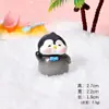 Muñeca Familia de Pingüinos Lindos de Playa de Verano Adornos de Resina de Moda Decoración de Escritorio de Coche DIY Accesorios de Gashapon