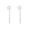 Cadena de Pendientes de Estrella de Perla para Mujer Plata de Ley 999 Cadena de Pendiente Pequeño Fresco de Gama Alta Pendientes de Oreja Pendientes de Nicho de Lujo Ligero