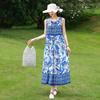 Vestido de Algodón Seda para Mujer Verano Talla Grande Elegante Suelto Adelgazante Casual Floral Vestido Largo para Madre Gordita