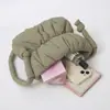 Bolso de Plumas de Moda Transfronterizo Bolso Cubo Hinchado de Nicho Bolso Casual de Algodón de Nylon para Mujer Bolso de Hombro a la Moda