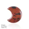 Ornamento de Lua de Cristal Natural de 30mm Decoração Criativa para Mesa de Casa Ornamento Crescente Sem Furo de Jade Ágata