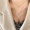 Collar Apilado de Doble Capa de Nicho Nueva Marca Mangfang Diseño de Colgante de Circonita Collar para Niña de Año Nuevo Joyería de Acero de Titanio