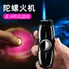 Spinner Inflable Creativo para la Punta del Dedo, Encendedor a Prueba de Viento con Llama Directa, Accesorio de Metal Personalizado para Fumar para Chicos Geniales