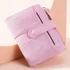 Nova carteira feminina curta, moda color-blocking transfronteiriça, carteira com fecho de pressão e múltiplos compartimentos para cartões, porta-moedas simples com zíper versátil