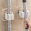 Gancho para trapeador estante colgante de pared sin perforaciones adhesivo fuerte impermeable hebilla de pared soporte para escoba de baño