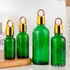 Frasco de Vidro Verde para Óleo Essencial com Conta-gotas de Ponta de Borracha, Frasco Dispensador de Sérum de 10ml, Frasco de Amostra de 30ml com Tipo Conta-gotas