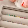 Pendientes Coloridos de Zirconia Minimalistas de Lujo Ligero de Nuevo Estilo, Diseño de Nicho con un Toque de Alta Gama, Pendientes Versátiles y Frescos