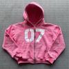 Estação independente comércio exterior Europa e Estados Unidos moda marca de moda rua hip hop cardigã com capuz digital 07 suéter estampado atacado
