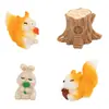 Miniaturas Fofas de Esquilos para Micro-Paisagens, Decorações de Jardim DIY, Acessórios para Pendurar, Enfeites Ecológicos para Garrafas