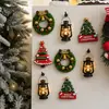 Imán de nevera de corona de Navidad 3D, decoración magnética creativa, ambiente festivo, nuevo adorno de árbol de Navidad estilo Ins