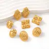 Pendientes de Acero de Titanio Chapados en Oro de 18K, Patrón Retorcido Ovalado, Sensación de Lujo Ligero y Gama Alta, Venta al por Mayor Europea y Americana Transfronteriza