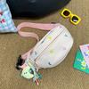 Riñonera de Pecho para Mujer Estilo Japonés Linda Bordada Riñonera Simple Ligera Bolso de Hombro para Mujer Casual Deportivo Estudiantil Bolso Cruzado