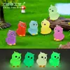 Nuevo producto transfronterizo: figuras de búhos luminosas y lindas, accesorios decorativos DIY para paisajismo de jardines, adornos de paisaje en miniatura