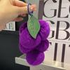 Súper Morado ~ Piel de Conejo Rex Real Uva Llavero Colgante para Coche ins Lindo Peluche Bola Colgante para Bolso