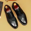 Zapatos brogue de cuero genuino para hombre, zapatos derby formales de negocios, zapatos para hombre con suela gruesa de pelo de caballo y piel de vaca que aumentan la altura y no cansan los pies