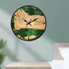 Nuevo Reloj de Pared Acrílico Simple Estilo Chino Reloj con Textura de Madera para Sala de Estar Decorativo Moda Reloj Silencioso