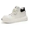 Zapatos Deportivos Casuales de Cuero de Caña Alta con Suela Gruesa para Tallas Grandes para Hombre, Nuevos, Juveniles, Modernos, Moda Urbana, Zapatos Derby para Dedo Gordo