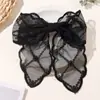 Presilha de Cabelo Floral de Renda Doce e Transparente com Laço Primavera, Acessório de Cabelo Transfronteiriço Europeu e Americano para Meninas Estilo Floresta