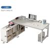 Mesa Dormitorio Niñas Mesa de Computadora Escritorio Gabinete de Noche Semicerrado Escritorio Simple de Esquina en Forma de L Estilo Crema
