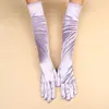 Luvas de Cetim Transfronteiriças 55cm Noiva Cetim Proteção Solar Banquete de Casamento Luvas de Vestido de Noiva Halloween Sexy