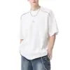 Camiseta de Manga Corta Patchwork Desestructurada para Hombre, Nuevo Modelo Verano 2026, Diseño de Nicho, Marca de Tendencia Estilo Americano, Top Fresco de Media Manga
