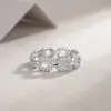 Anillo de Plata de Ley S925 Estilo Coreano con Moissanita, Artículo Popular, Exquisito Anillo Estilo Coreano con Diseño de Grillete Infernal