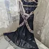 Pijama de Seda de Hielo para Mujer, Verano Negro Conjunto de Camisón con Tirantes Solubles en Agua, Estilo Sexy Delgado, Ropa de Casa para Niñas, Puro y Sexy