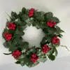 Nueva Corona de Navidad 30cm Fruta Roja Decoración Transfronteriza Colgante Ventana Puerta Colgante Corona Decoraciones Navideñas