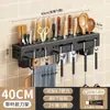 Suporte de Faca de Parede, Porta Utensílios de Cozinha Multifuncional sem Furos, Porta-Faca e Hashi Integrado