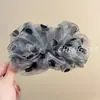 Grampo de Banana Simples com Bolinhas Estilo Coreano para Mulheres, Grampo Vertical Elegante para Penteado na Parte de Trás da Cabeça, Acessório de Cabelo Versátil para o Dia a Dia