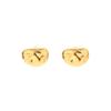 Celebridad en línea diseño de nicho aretes pequeños de frijol dorado oreja brillante estilo frío minimalista estilo coreano aretes en stock venta al por mayor entrega de una sola pieza
