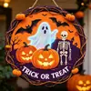Placa de madeira de Halloween best-seller transfronteiriça, placa de madeira com atmosfera inovadora e fofa de abóbora e fantasma, decoração de varanda