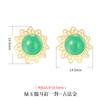 Brincos de calcedônia estilo girassol e jade Hetian s925 prata esterlina brincos estilosos elegantes brincos de ágata dourada antiga
